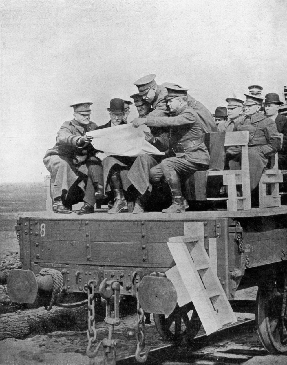 En aktiv tjänstekonferens på västfronten, första världskriget, 1917, c1920 av Unbekannt
