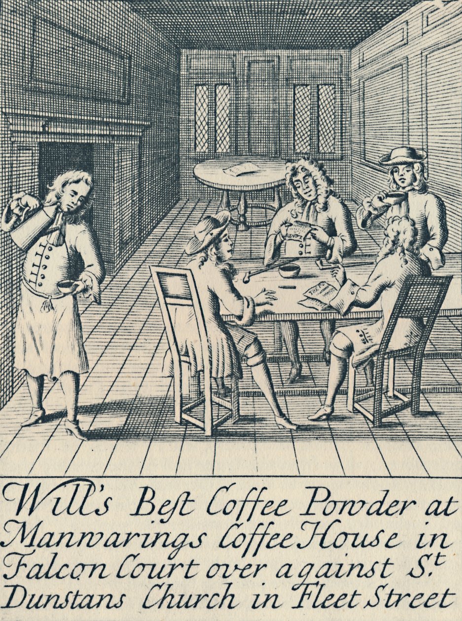 Annons för Wills Coffee House ca 1700, 1944. av Unbekannt