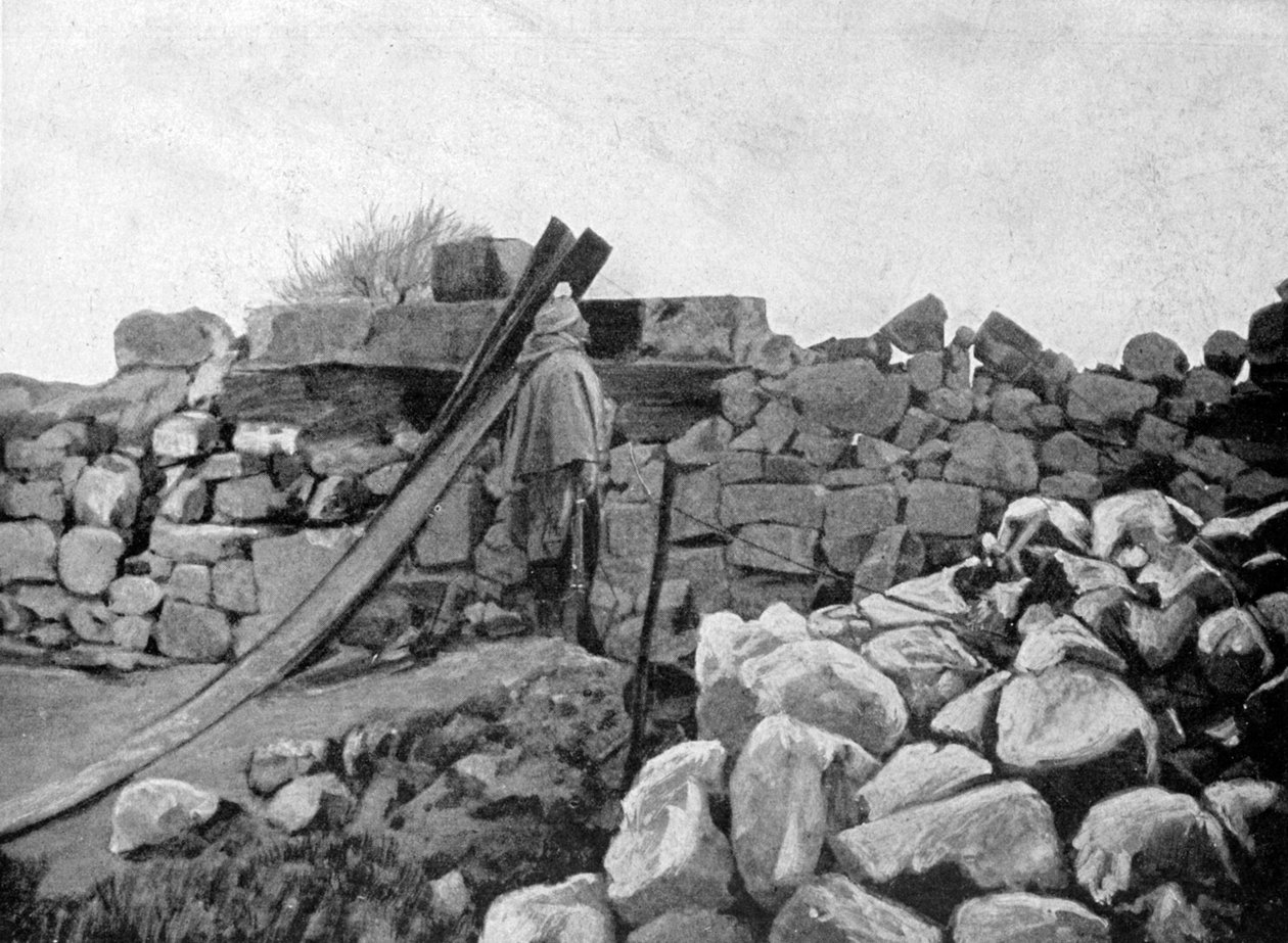 En algerisk soldat i vaktpost, Artois, Frankrike, 1915 av Unbekannt