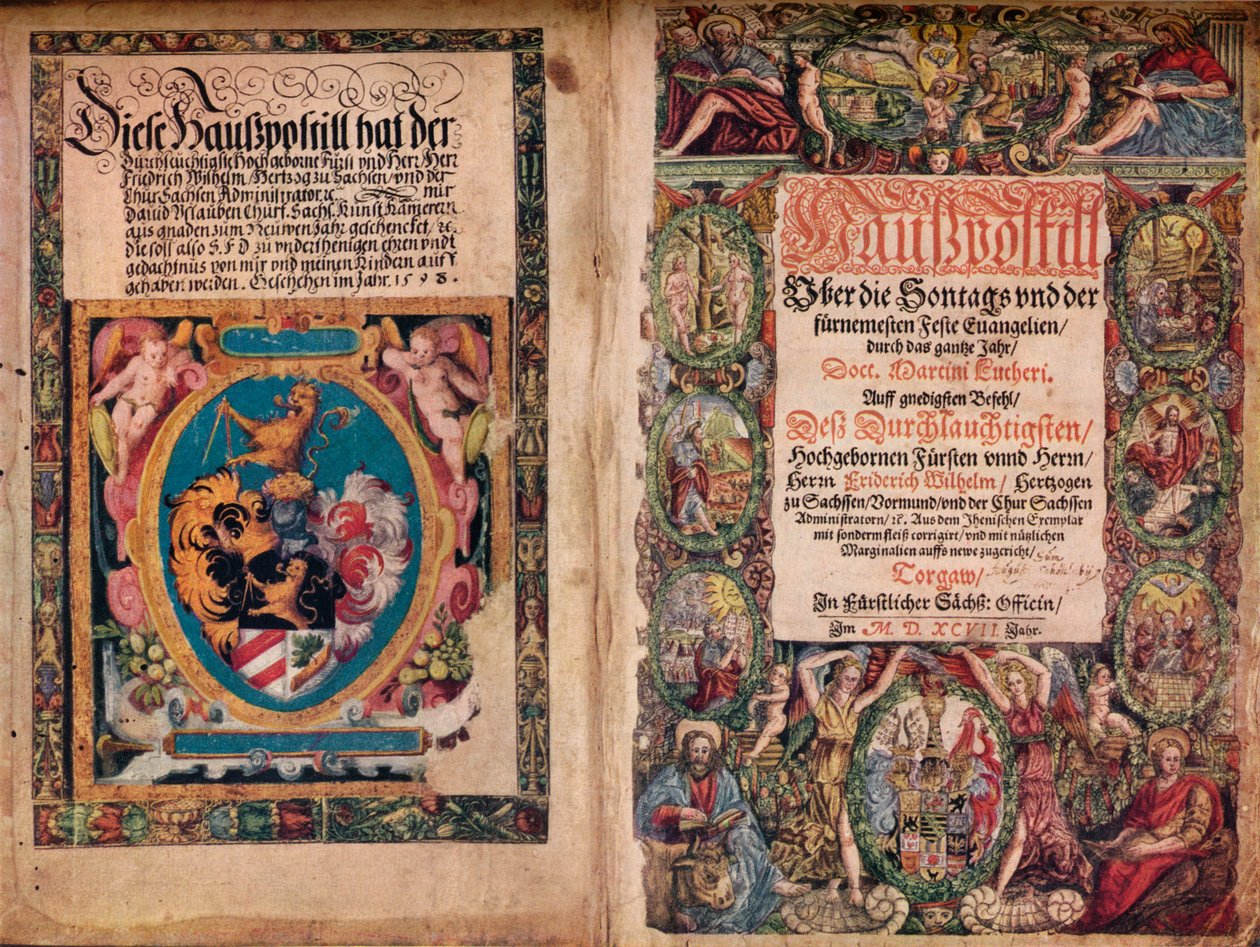 An Early Autograph Album: A Hauspostill från Martin Luthers verk, c1550 av Unbekannt
