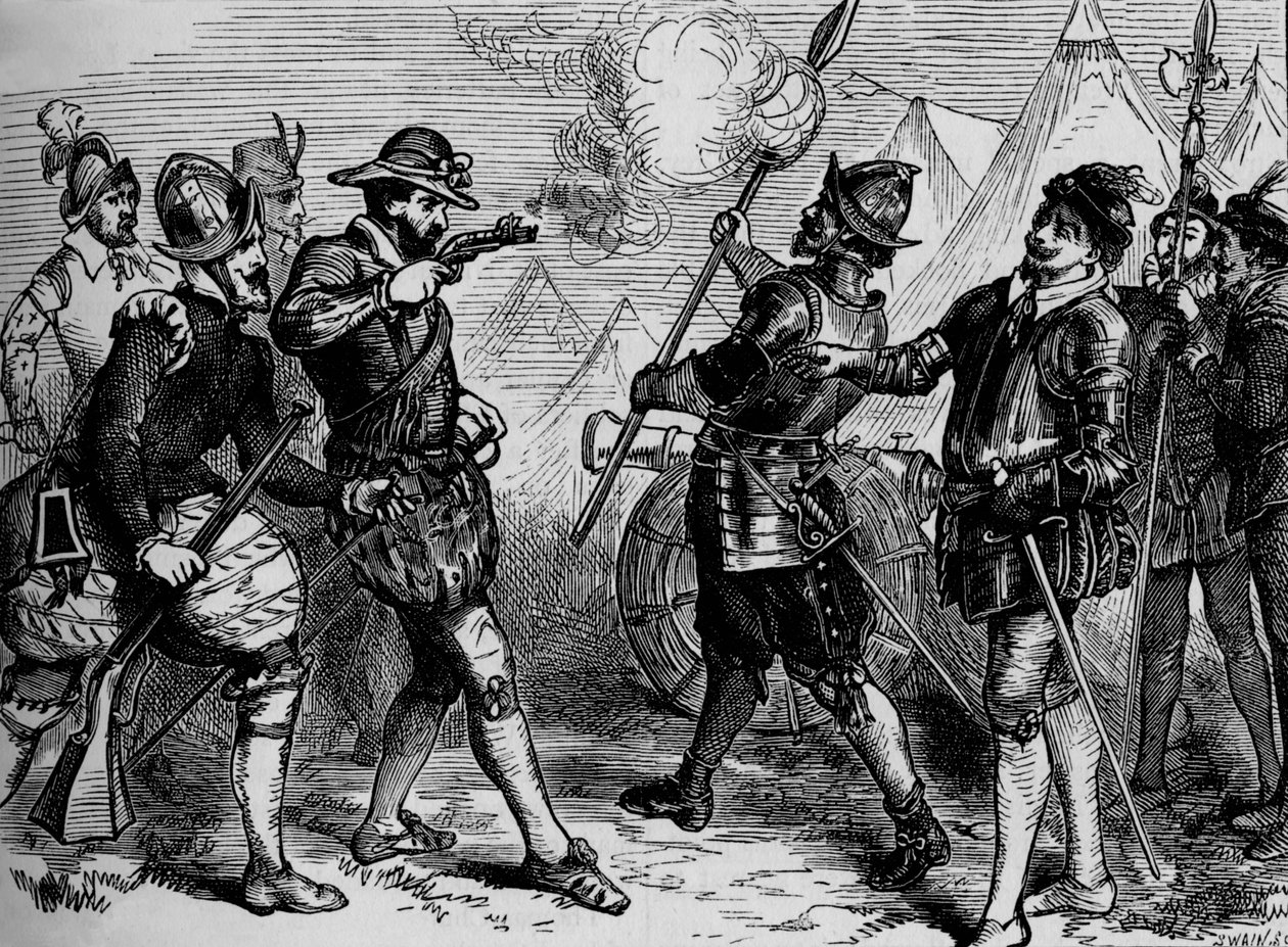 En incident i belägringen av Leith, 1548-1560, c1880 av Unbekannt