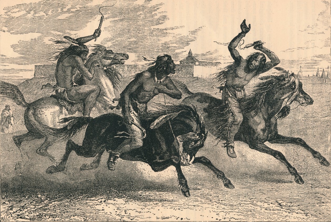 En indisk hästkapplöpning, c1800-talet av Unbekannt