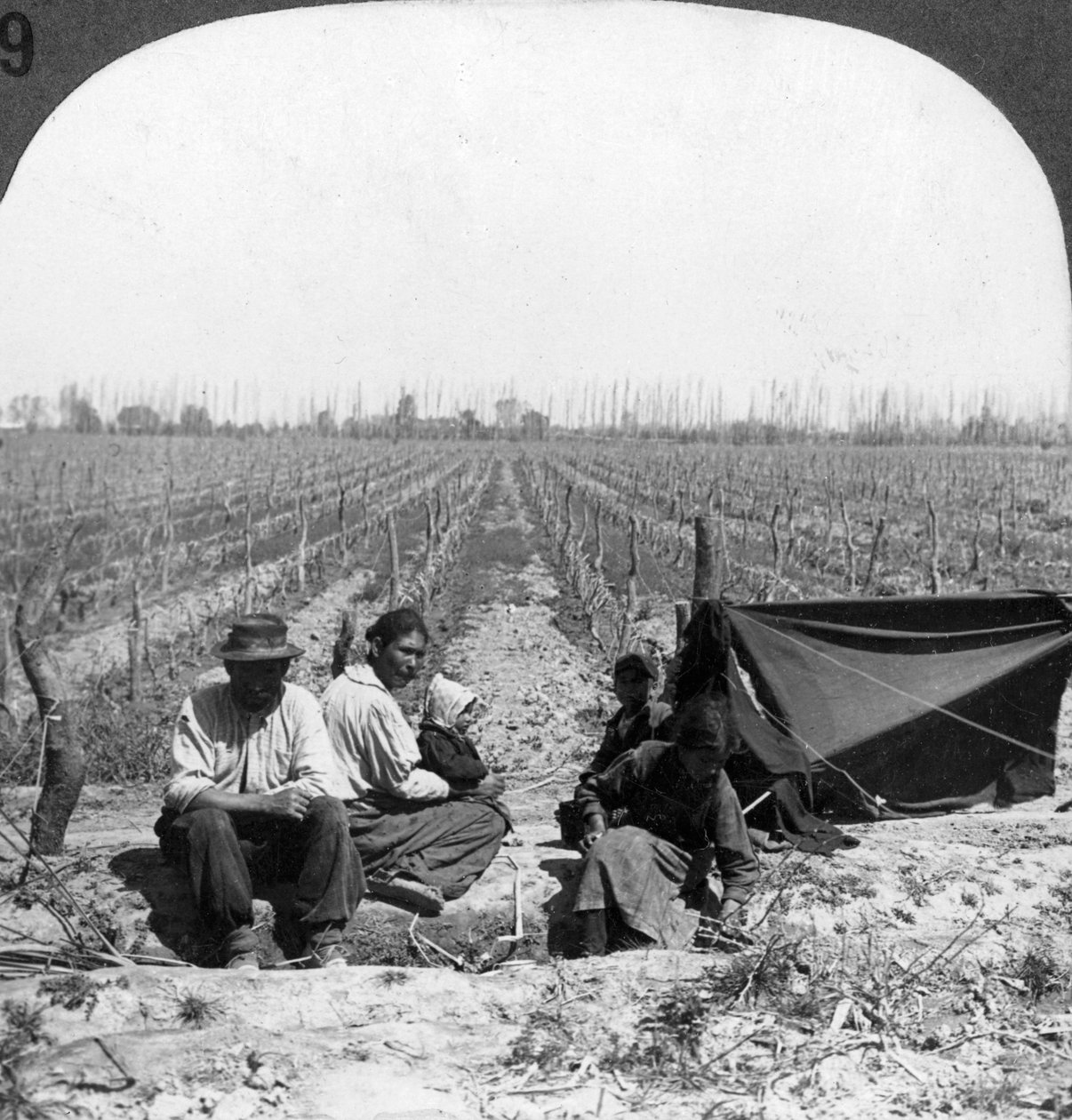 En italiensk nybyggare och hans familj, Mendoza, Argentina, 1900-talet av Unbekannt