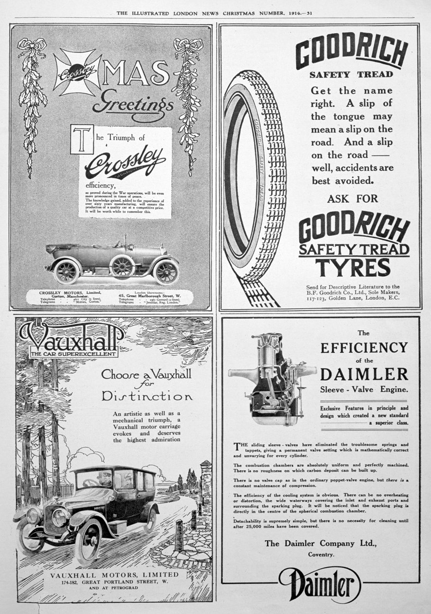 En annonssida i Illustrated London News, Christmas, 1916 av Unbekannt