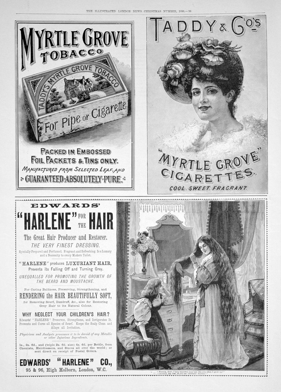 En annonssida i Illustrated London News, julnummer, 1896 av Unbekannt