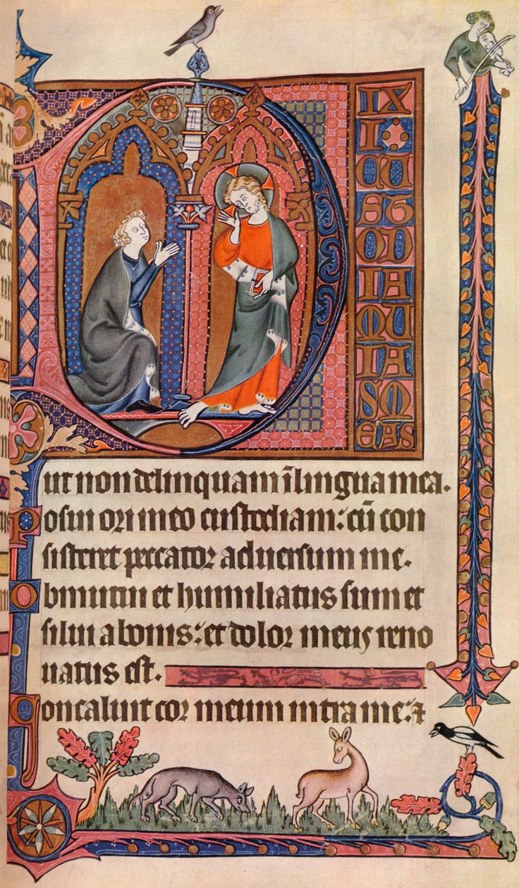 En upplyst sida från Vaux-Bardolfs psalter, c1310, 1937 av Unbekannt