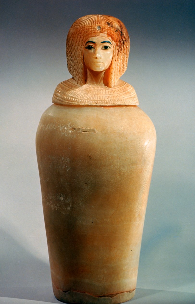 Forntida egyptisk baldakinburk med lock i form av ett kungligt kvinnohuvud, c1344-1336 f.Kr. av Unbekannt