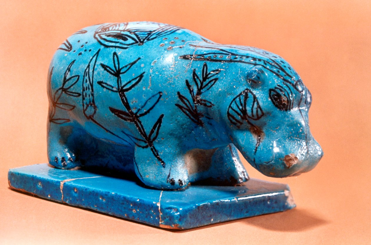 Forntida egyptisk flodhästfigur, 1500-talet f.Kr av Unbekannt