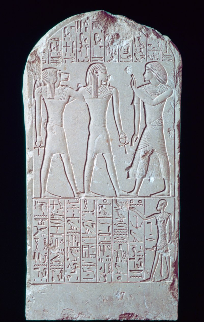 Forntida egyptisk kalkstensstele, 1500-1200-talet f.Kr av Unbekannt