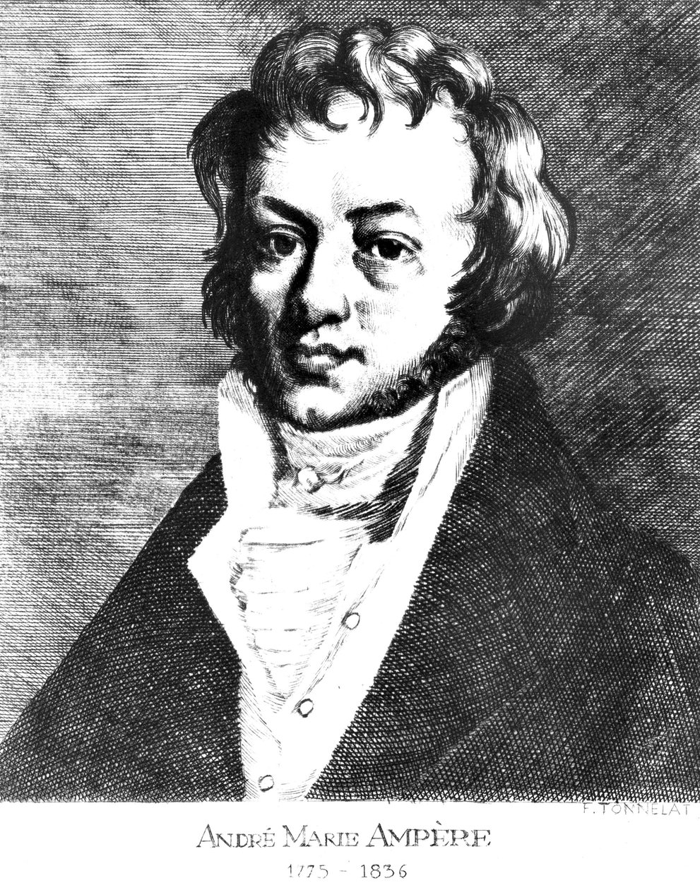 Andre-Marie Ampere, fransk fysiker och matematiker, ca 1810 av Unbekannt
