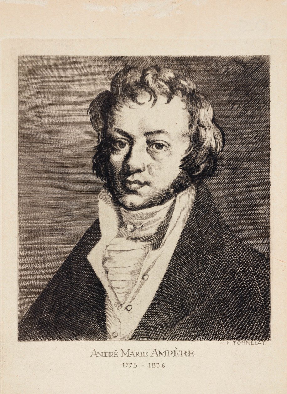 Andre-Marie Ampere, fransk fysiker och matematiker, ca 1820 av Unbekannt
