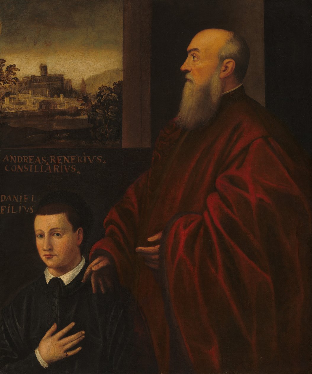 Andrea Renier och hans son Daniele, ca. 15601566. av Unbekannt