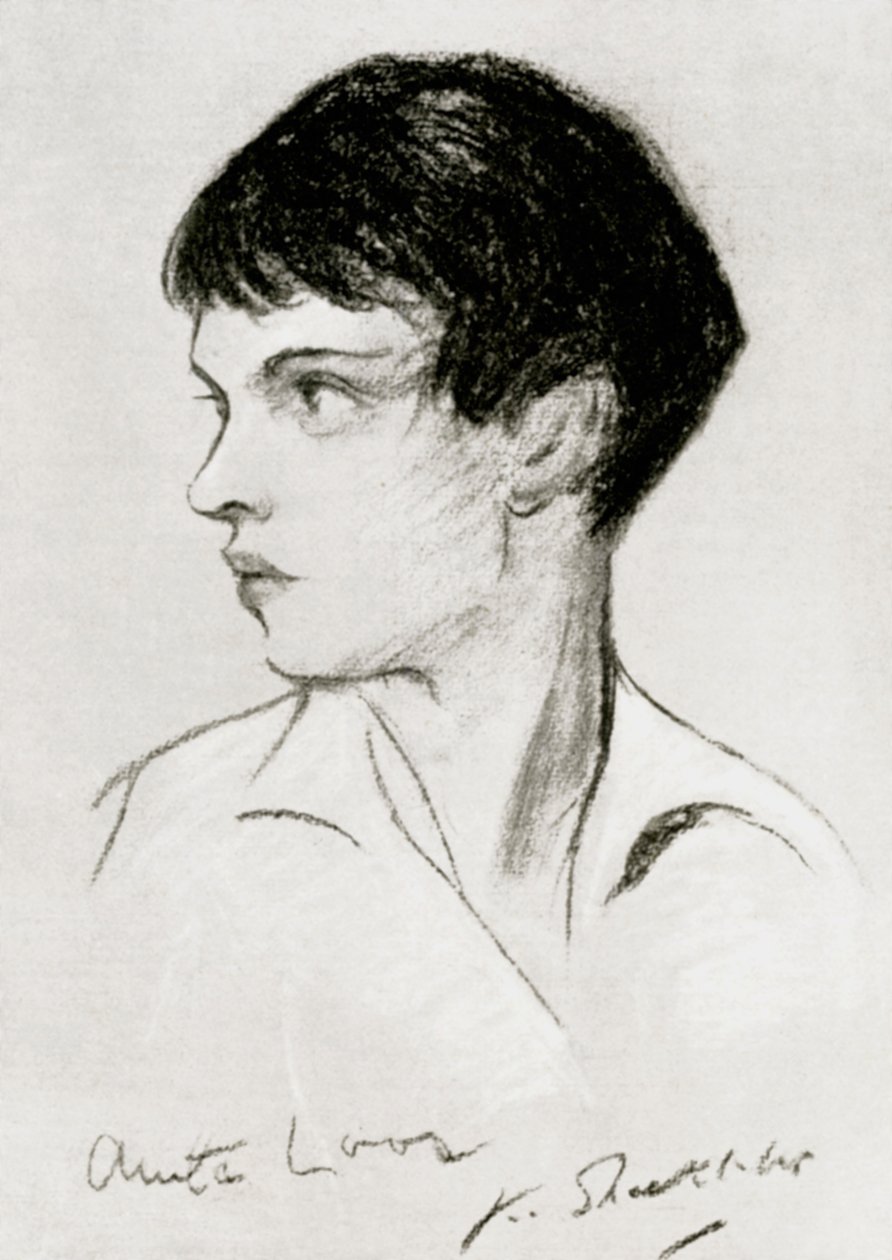 Anita Loos 1888-1981, amerikansk manusförfattare, dramatiker och författare, tidigt 1900-tal av Unbekannt