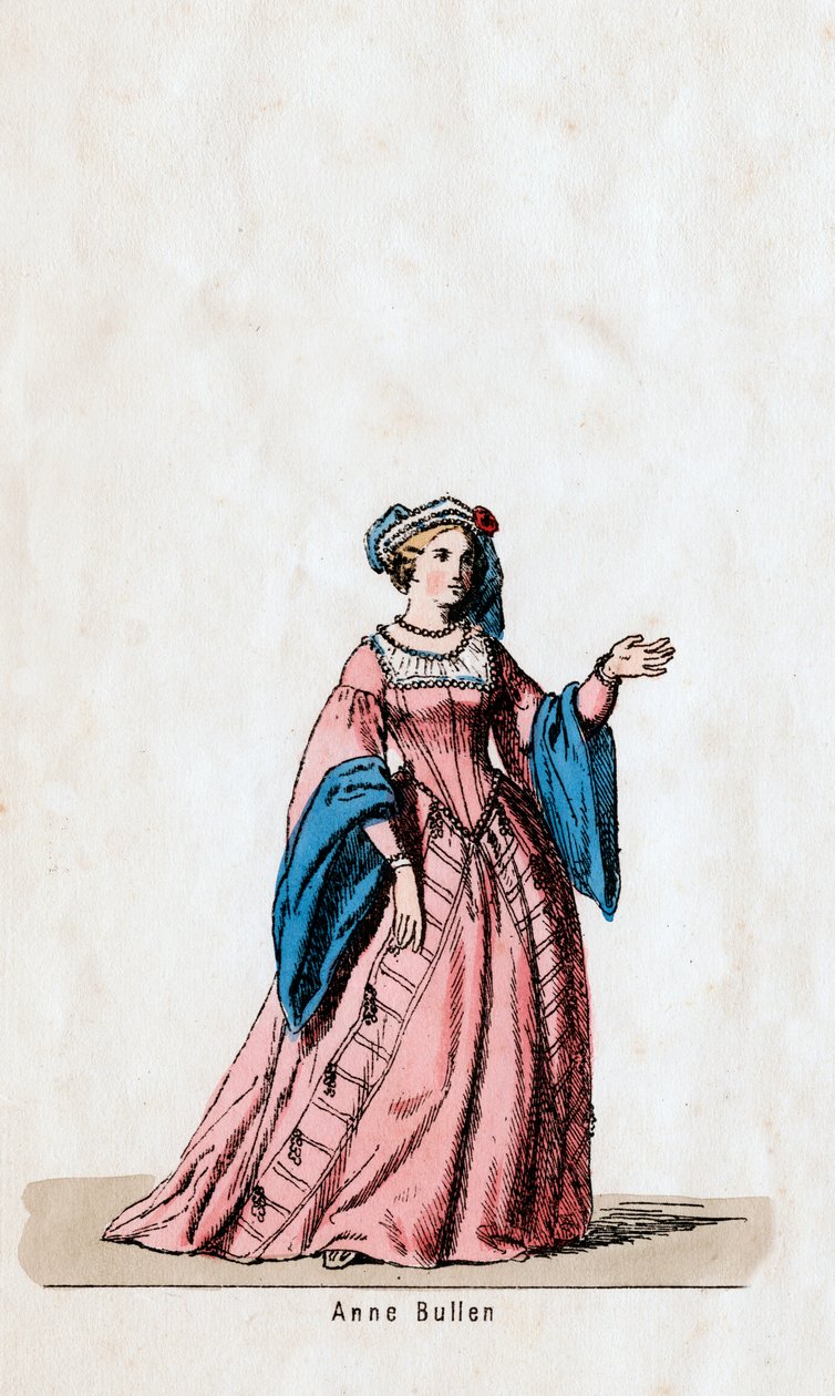 Anne Boleyn, kostymdesign för Shakespeares pjäs, Henry VIII, 1800-talet av Unbekannt
