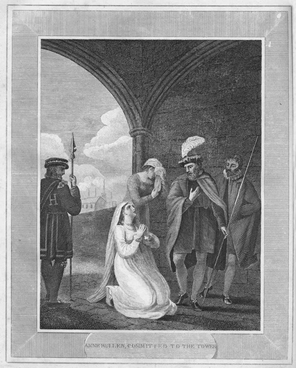 Anne Bullen, engagerad i tornet, 1838 av Unbekannt