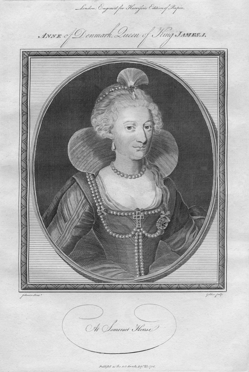 Anne av Danmark, drottning av kung Jakob I, 1786. av Unbekannt