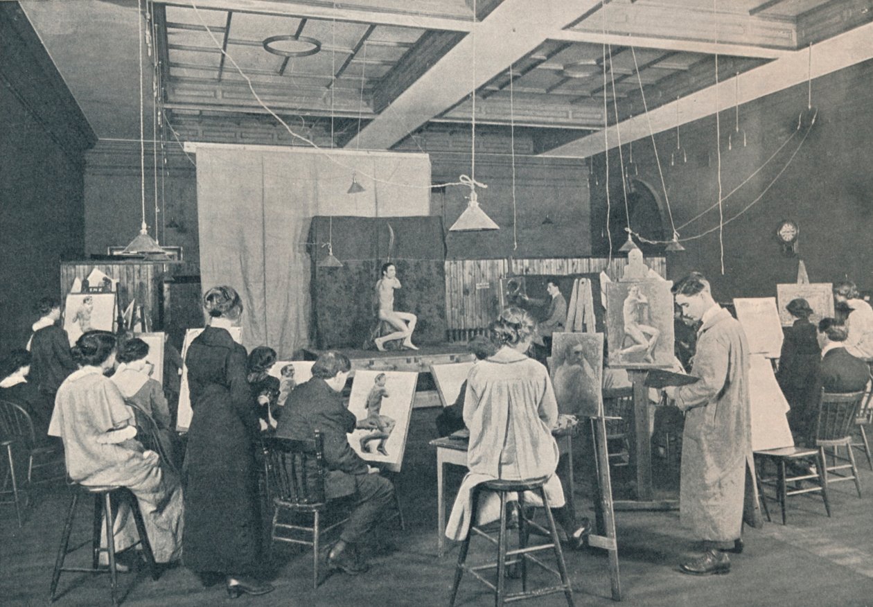 Antik- och livskurser vid Ontario College of Art, Toronto, c1913 av Unbekannt