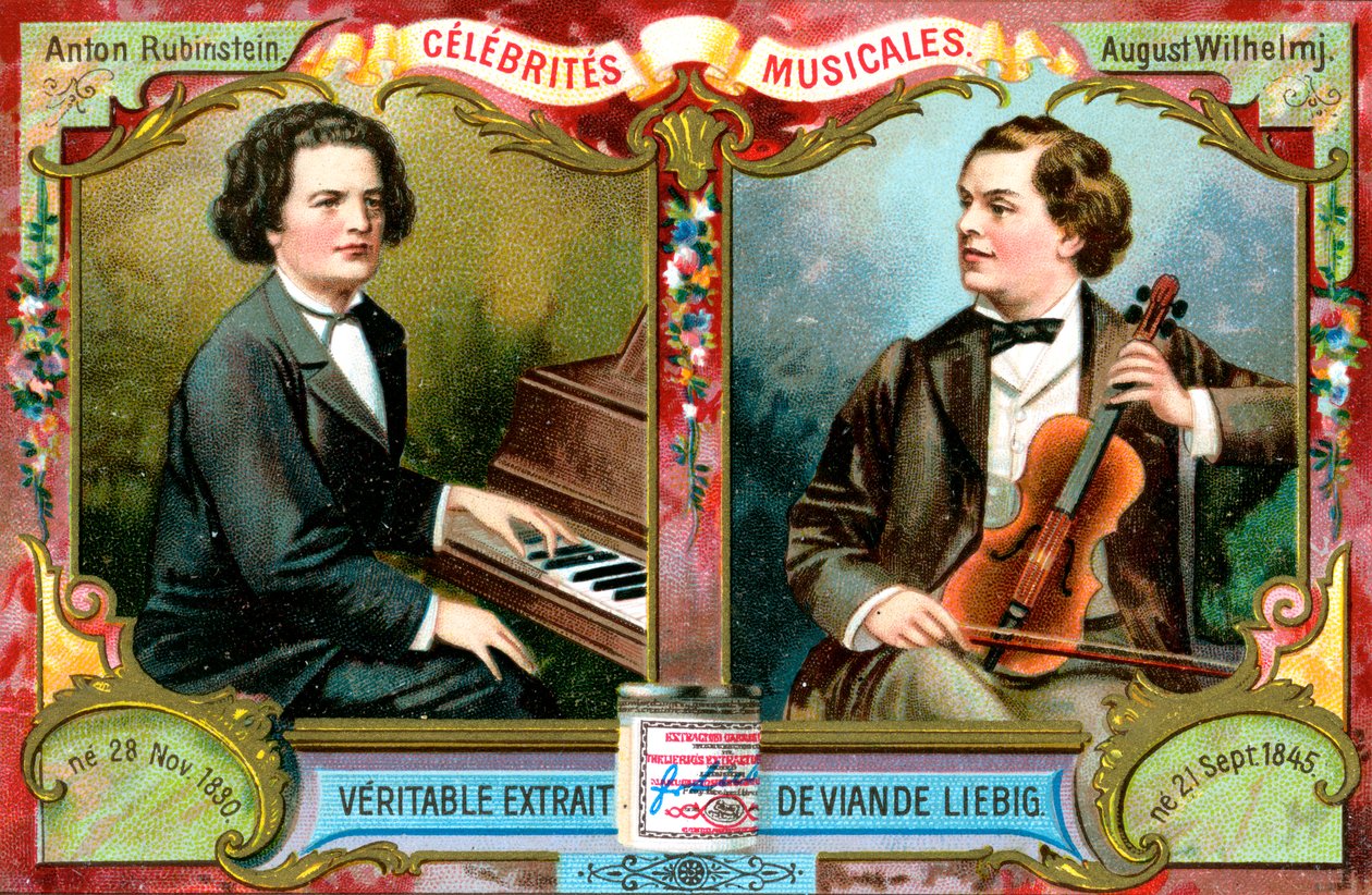 Anton Rubinstein och August Wilhelmj, c1900 av Unbekannt