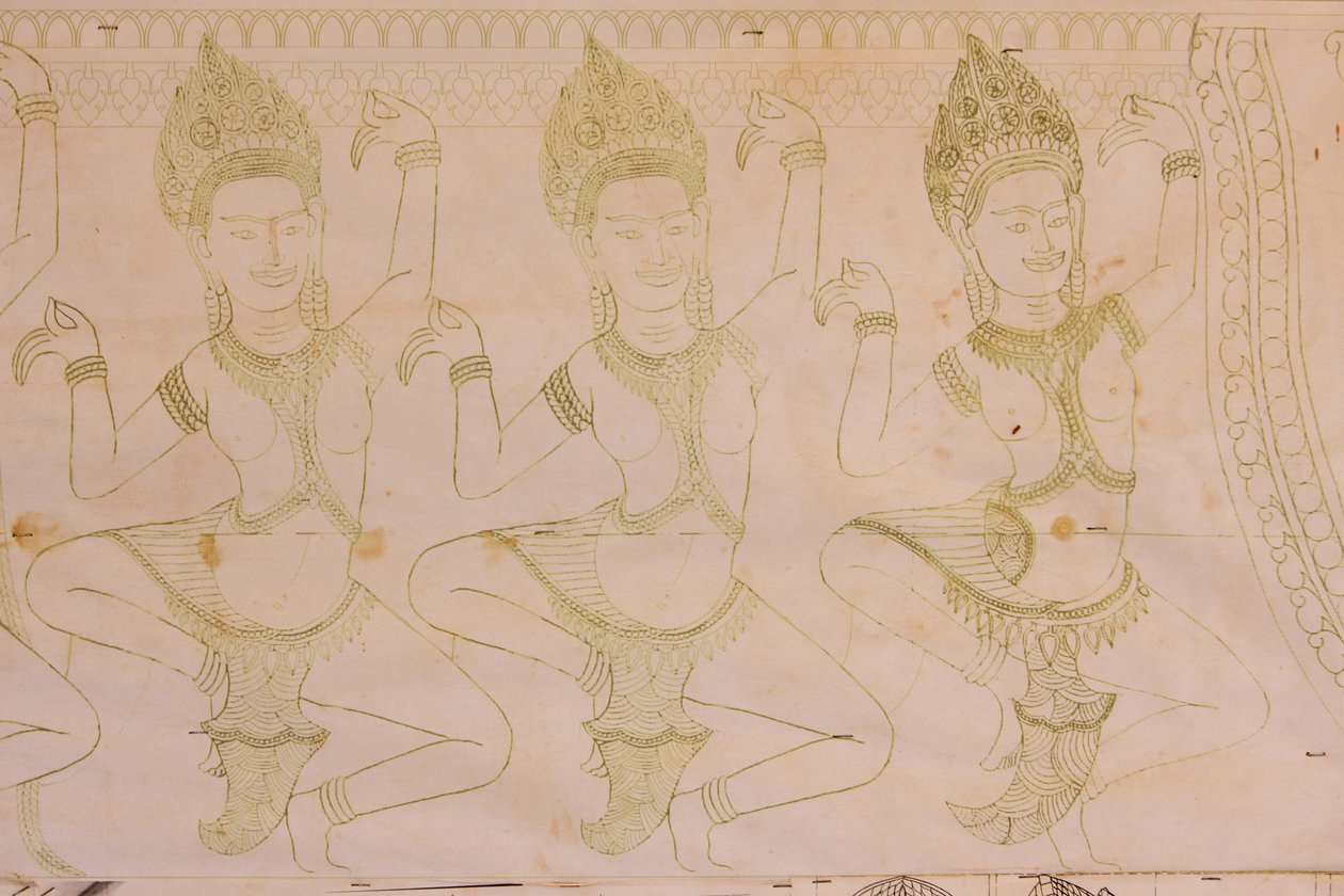 Apsara-teckning, Siem Reap, Kambodja av Unbekannt