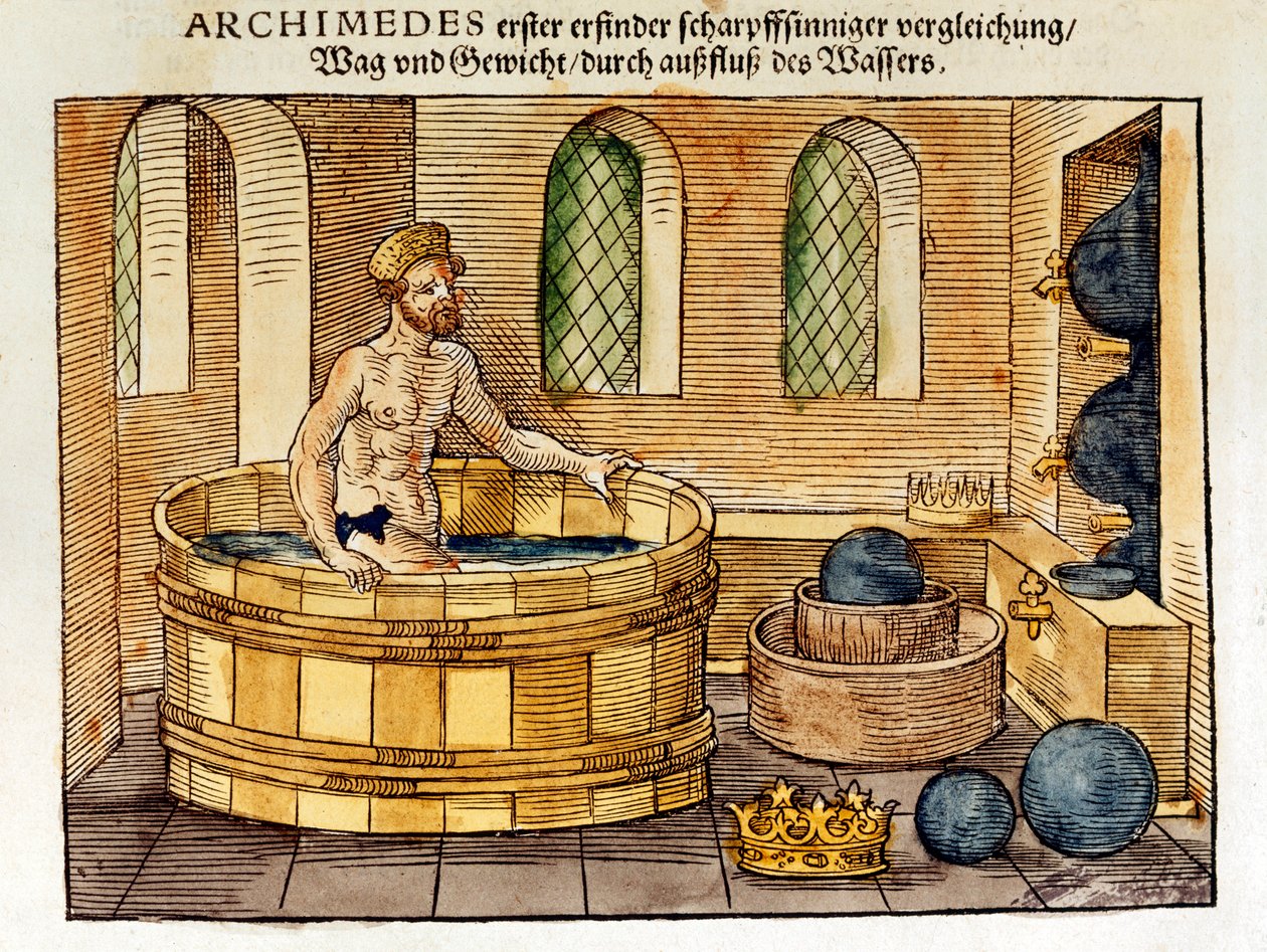 Arkimedes i sitt bad, 1547 av Unbekannt