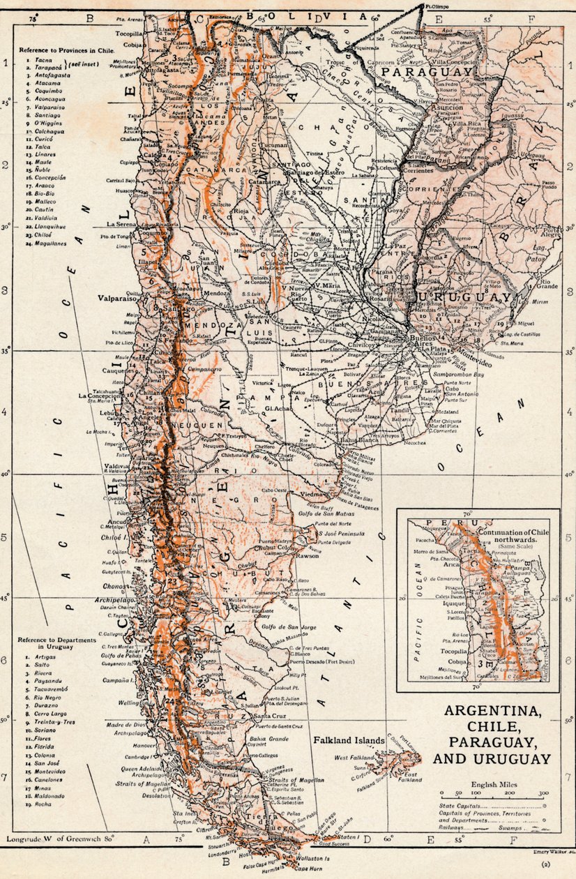 Argentina, Chile, Paraguay och Uruguay av Unbekannt