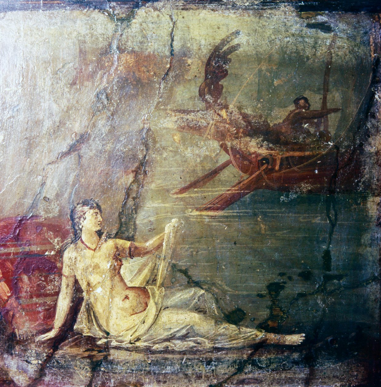 Ariadne öde av Theseus, romersk väggmålning från Herculaneum, 1:a århundradet av Unbekannt