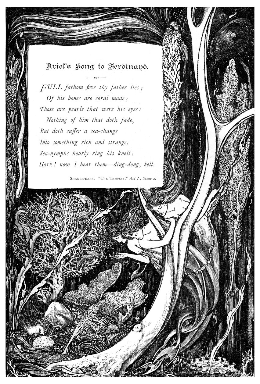 Ariels sång till Ferdinand, 1895 av Unbekannt