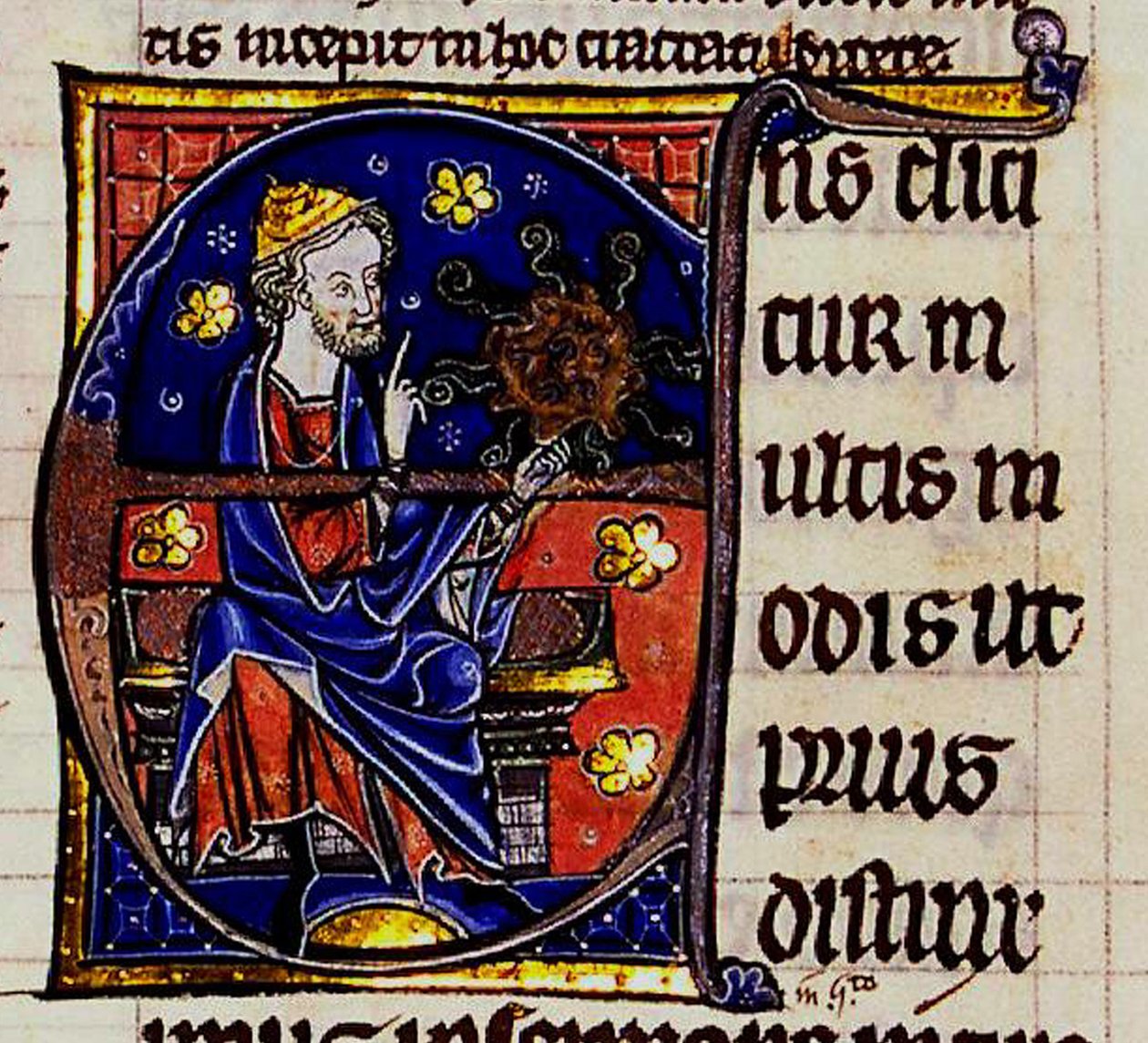Aristoteles. Från: Averroes stora kommentarer till Aristoteles De anima-böcker, 1200-talet av Unbekannt