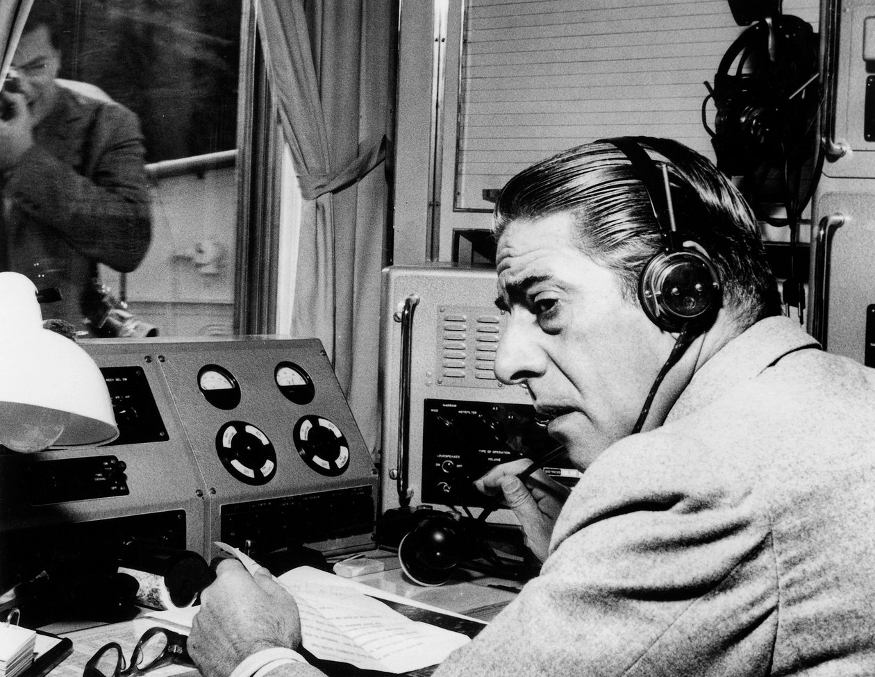 Aristotle Onassis på sin yacht av Unbekannt