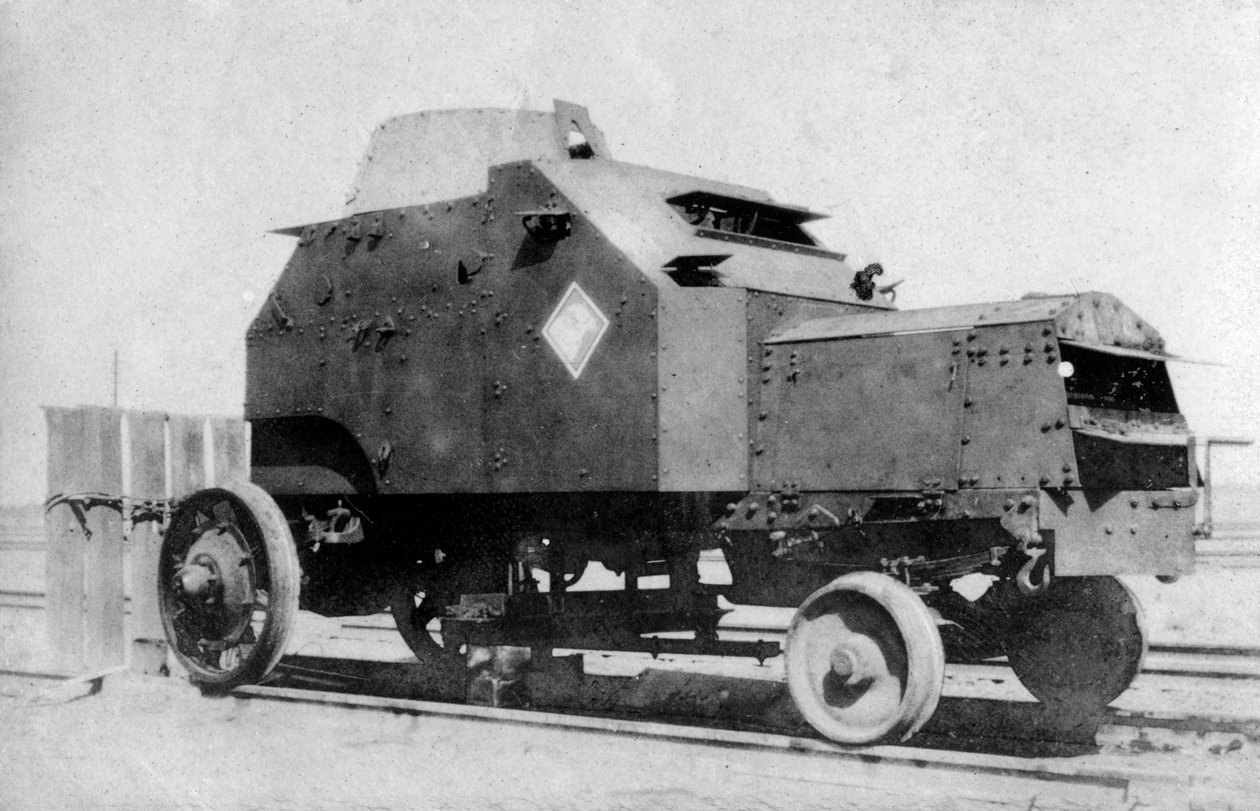 Pansarvagn på räls, Bagdad, Irak, 1917-1919 av Unbekannt