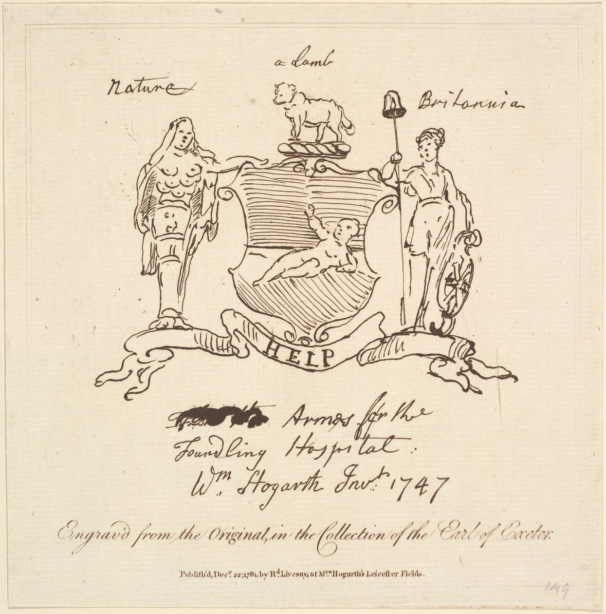 Vapen till Foundling Hospital, 22 december 1781. av Unbekannt