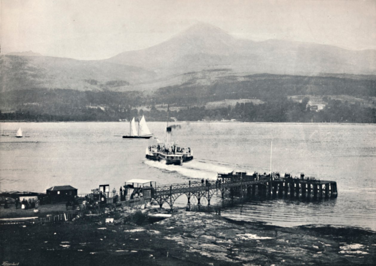 Arran - Brodick Pier och Goatfell, 1895 av Unbekannt