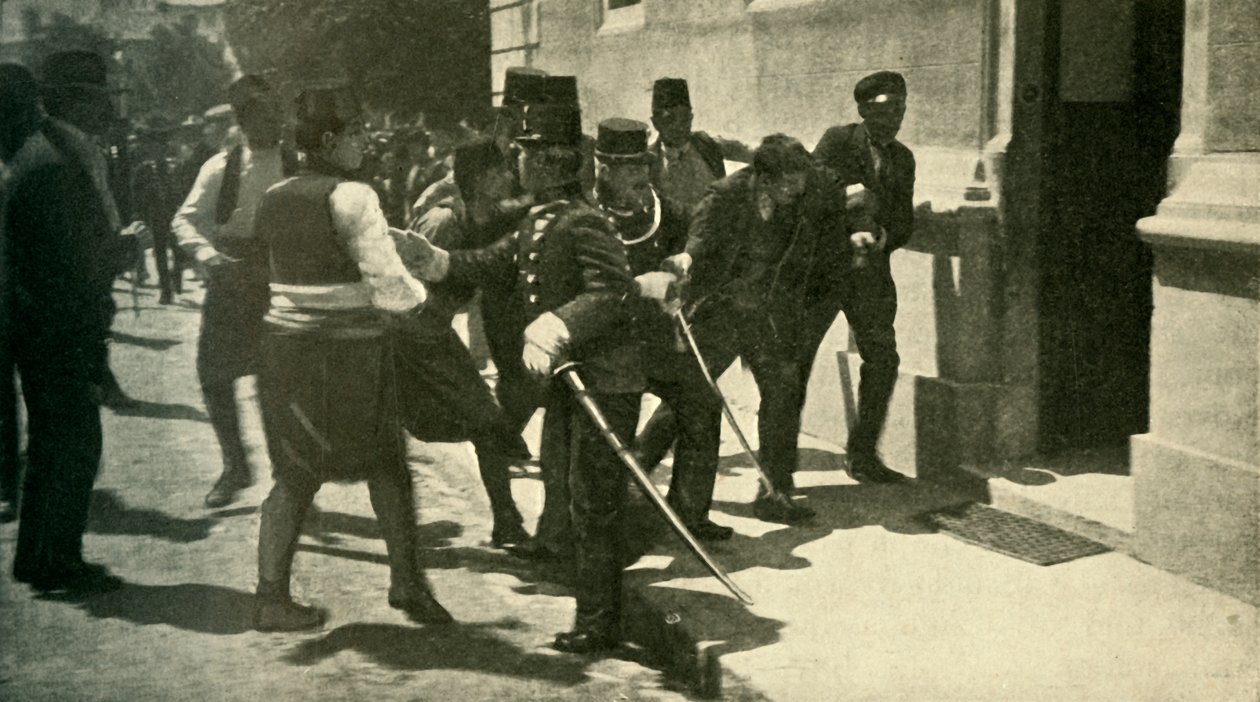Gripande av Gavrilo Princip ... Sarajevo, 28 juni 1914, c1920. av Unbekannt