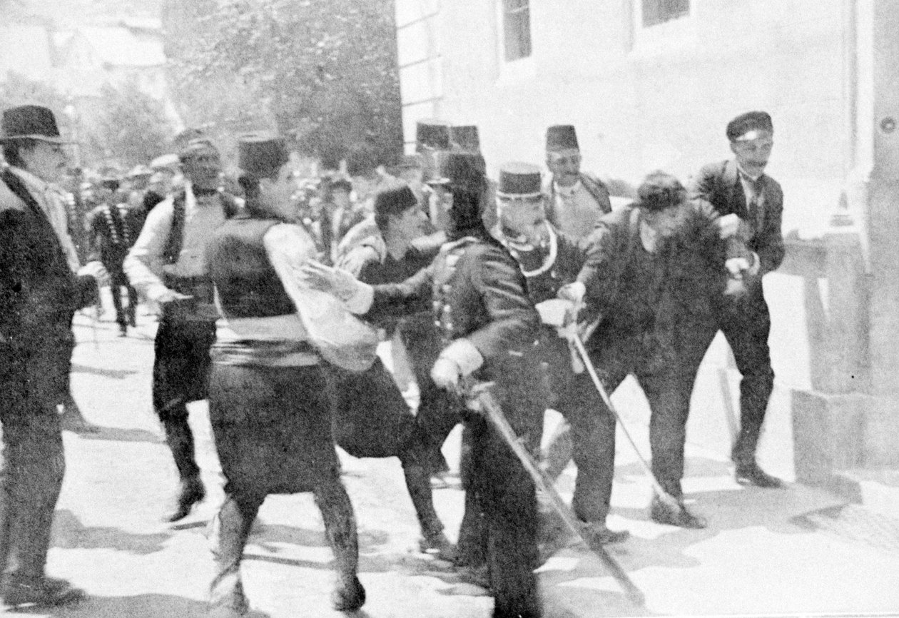 Gripande av Gavrilo Princip, mördare av ärkehertig Franz Ferdinand, 1914 av Unbekannt