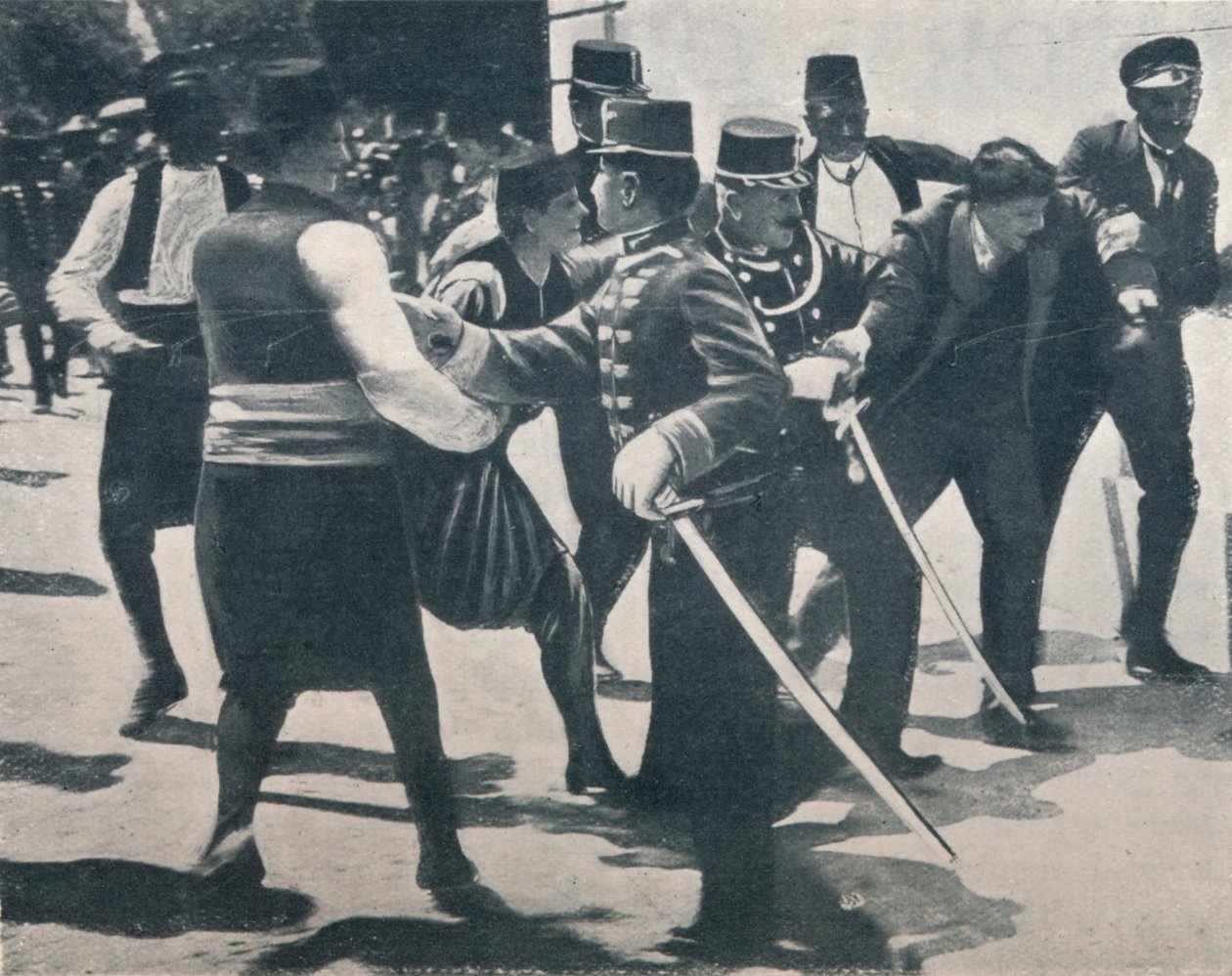 Gripande av Gavrilo Princip, mördare av ärkehertig Franz Ferdinand, 1914 av Unbekannt