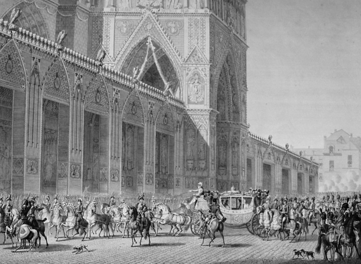 Ankomst till Notre Dame, 2 december 1804, 1800-talet av Unbekannt