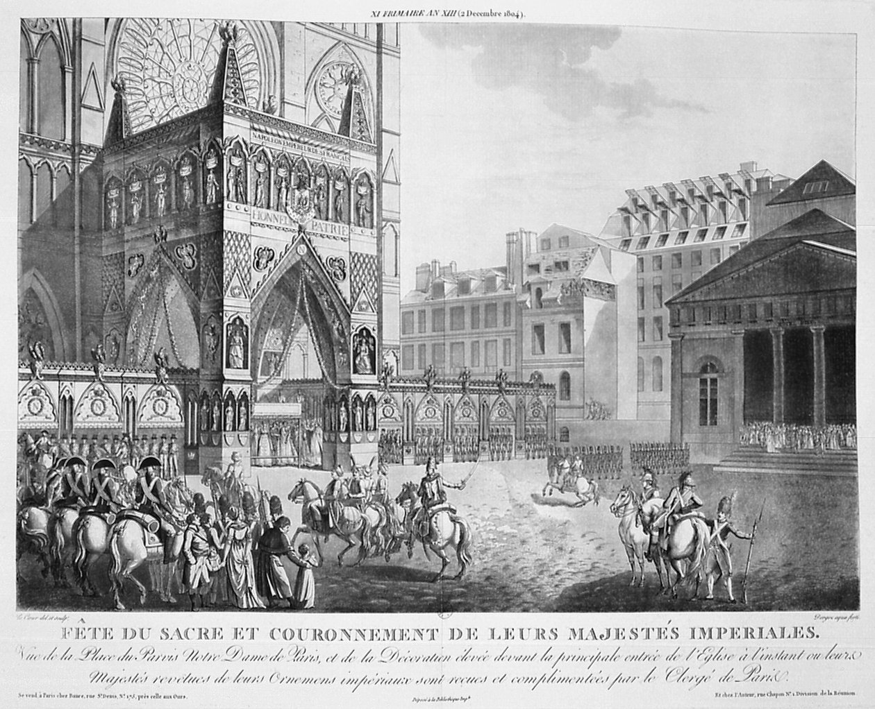 Ankomst till Notre Dame, 2 december 1804, 1800-talet av Unbekannt