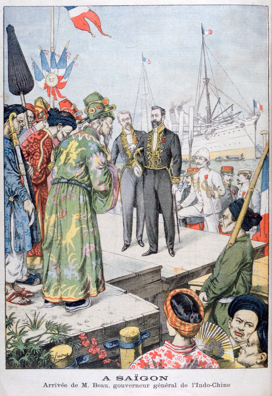 Ankomst till Saigon av Paul Beau, Indokinas generalguvernör, 1902 av Unbekannt