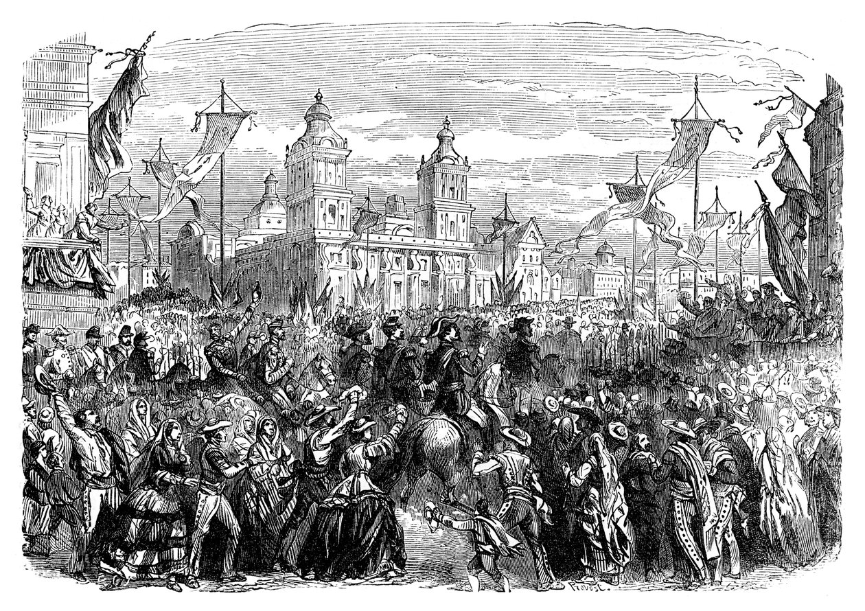 Franska truppers ankomst till Mexiko, 1864 sent 1800-tal av Unbekannt