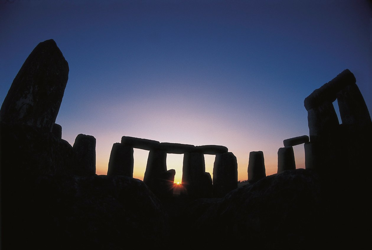 Neolitisk konst: (bronsåldern): utsikt över Stonehenge-platsen (cirka 1700-1300 f.Kr.) Amesbury, England av Unbekannt