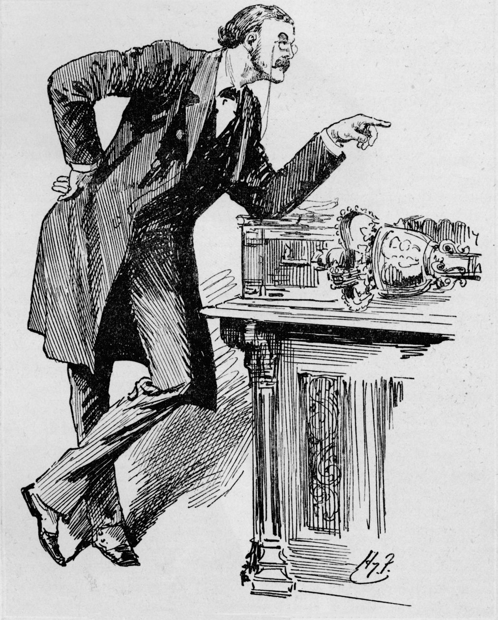 Arthur Balfour talar i underhuset, 1890-talet 1906. av Unbekannt
