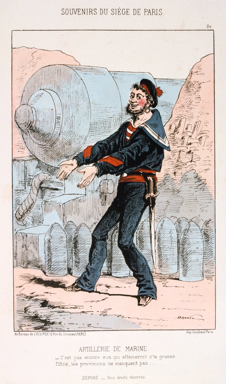 Marintilleri, belägring av Paris, fransk-preussiska kriget, 1870-1871. av Unbekannt