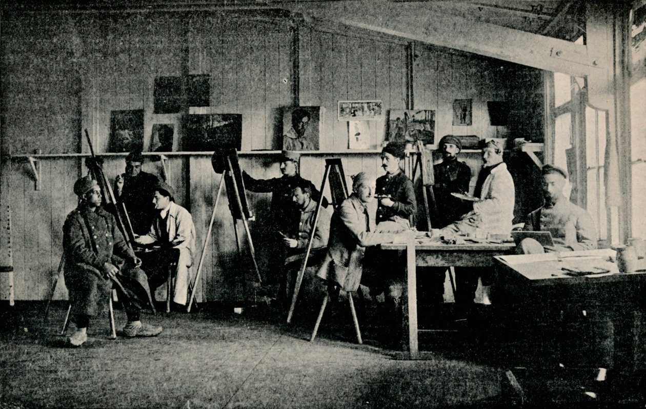 Artist Krigsfångar i sin ateljé i Giessen, c1916 av Unbekannt