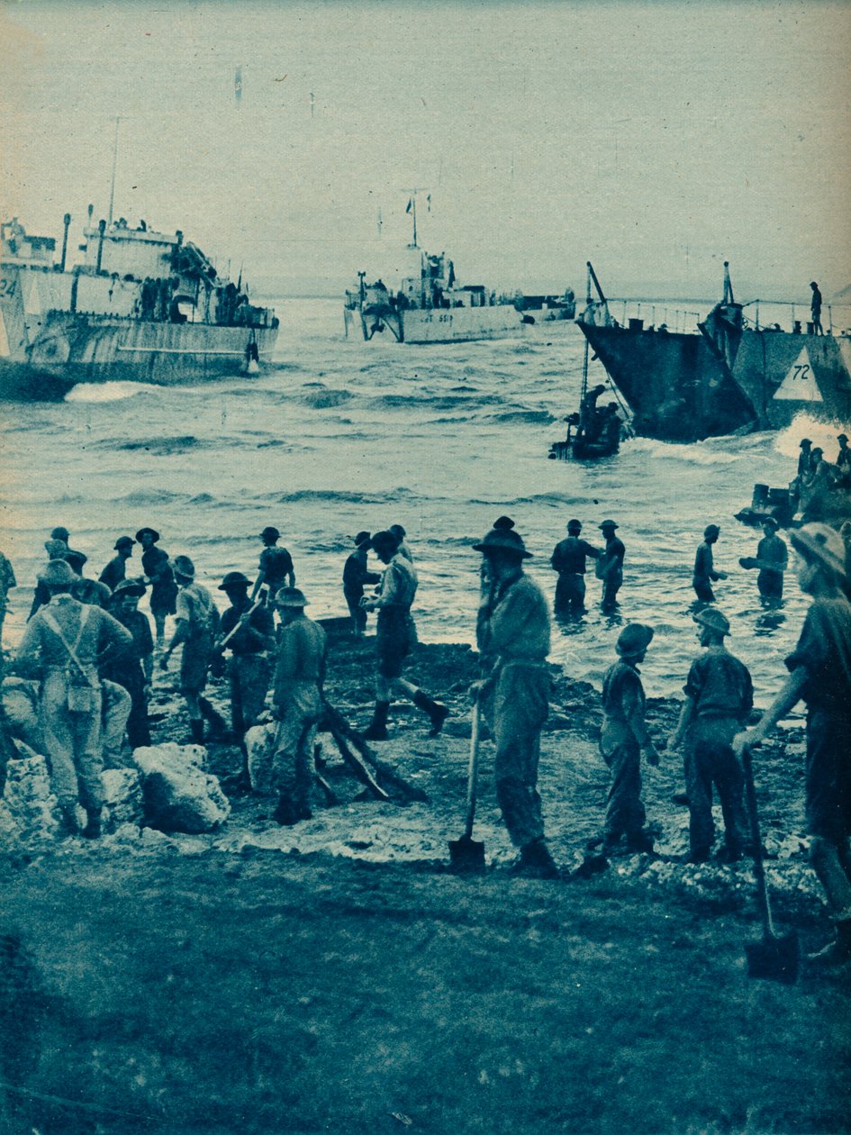 När solen kom upp på invasionsdagen: Med hacka och spade är vägen klar, 1943-44 av Unbekannt