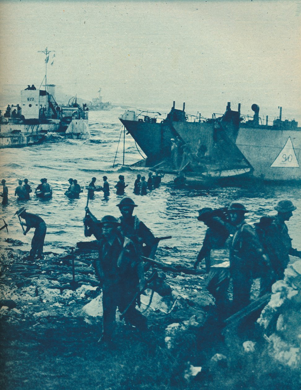 När solen kom upp på invasionsdagen: Med hacka och spade är vägen klar, 1943-44 av Unbekannt