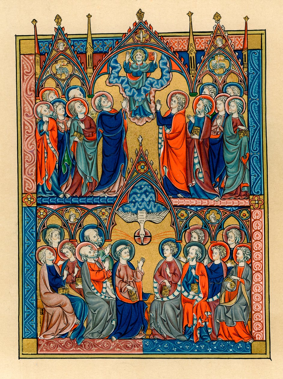 Himmelsfärd och Pingst, 1290-1300 av Unbekannt