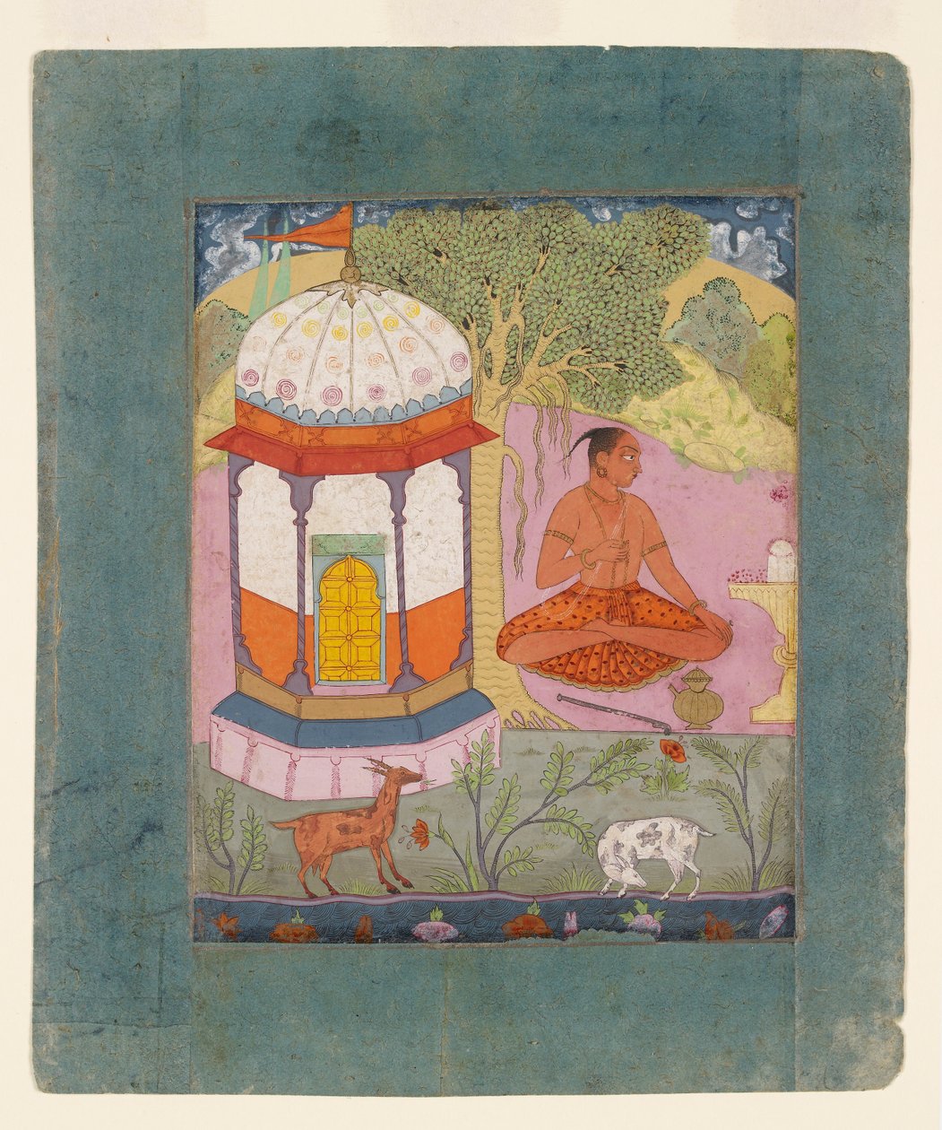 Asketisk i ett landskap, som illustrerar det musikaliska läget Bangali Ragini, c1675 av Unbekannt