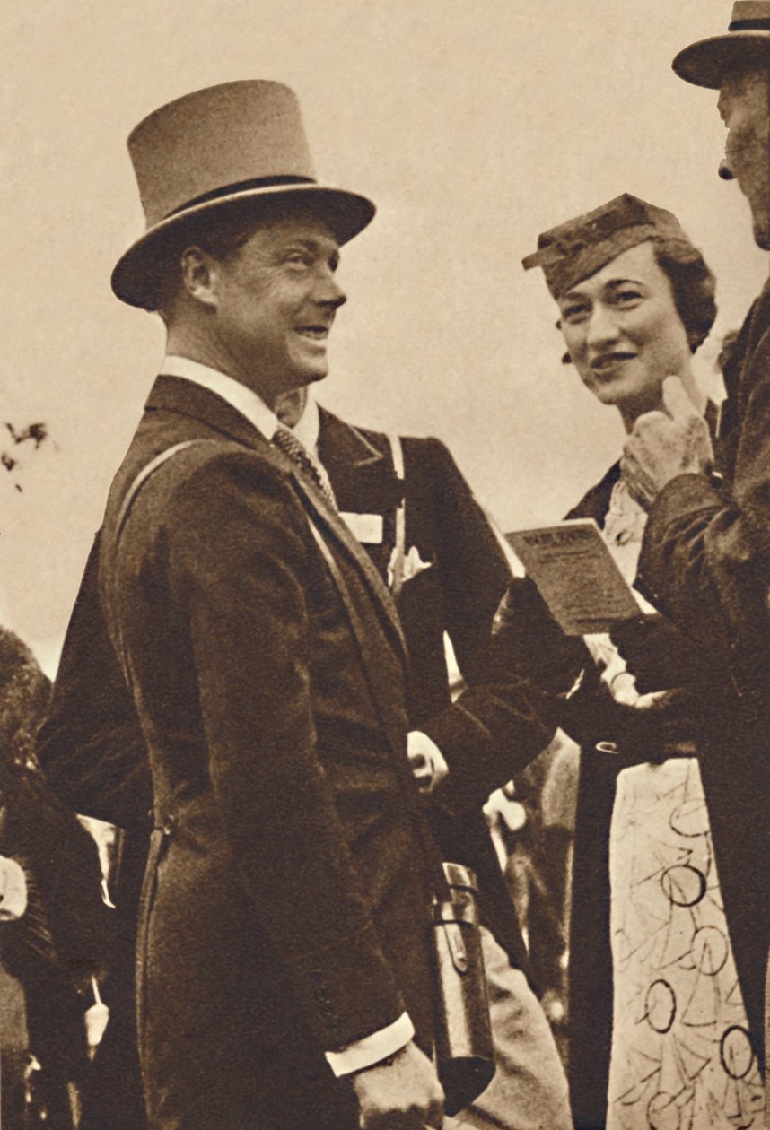 Ascot, juni, 1935 - Kung Edward, dåvarande prins av Wales, med Mrs. Simpson, 1937 av Unbekannt