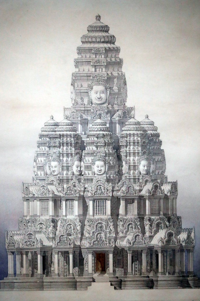 Asian Civilizations Museum, Angkor, Utforska Kambodjas heliga stad, Restaurering av bayonens centrala torn, Louis Delaporte och Henri Deverin, Kambodja av Unbekannt