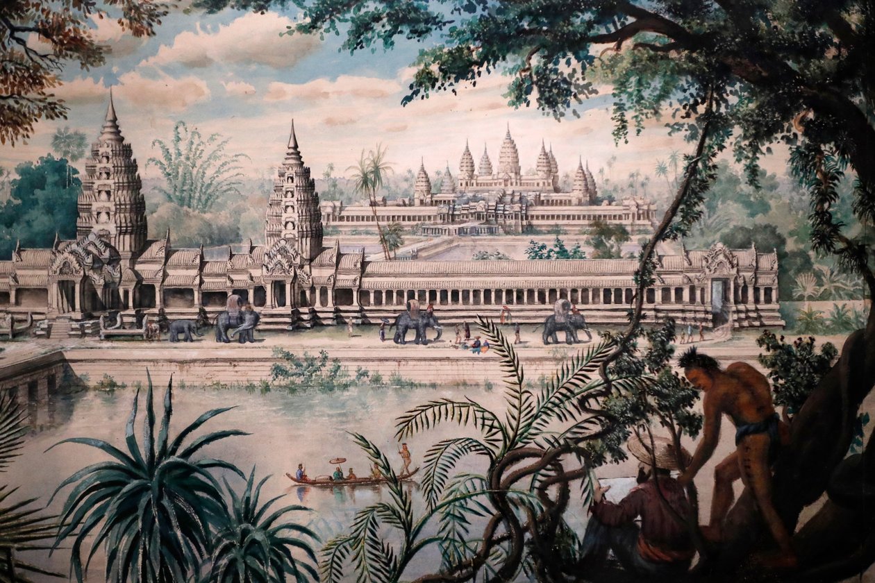 Asian Civilizations Museum, Angkor, Utforska Kambodjas heliga stad, Utsikt över Angkor Wat av Louis Delaporte runt 1870-73, Singapore, 2018 (foto) av Unbekannt
